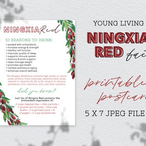 Ningxia Red Facts 13x18 Postkarte, sofortiger digitaler Download, Business Ressourcen, Young Living ätherische Öle, Print, Karten, Mail-Out
