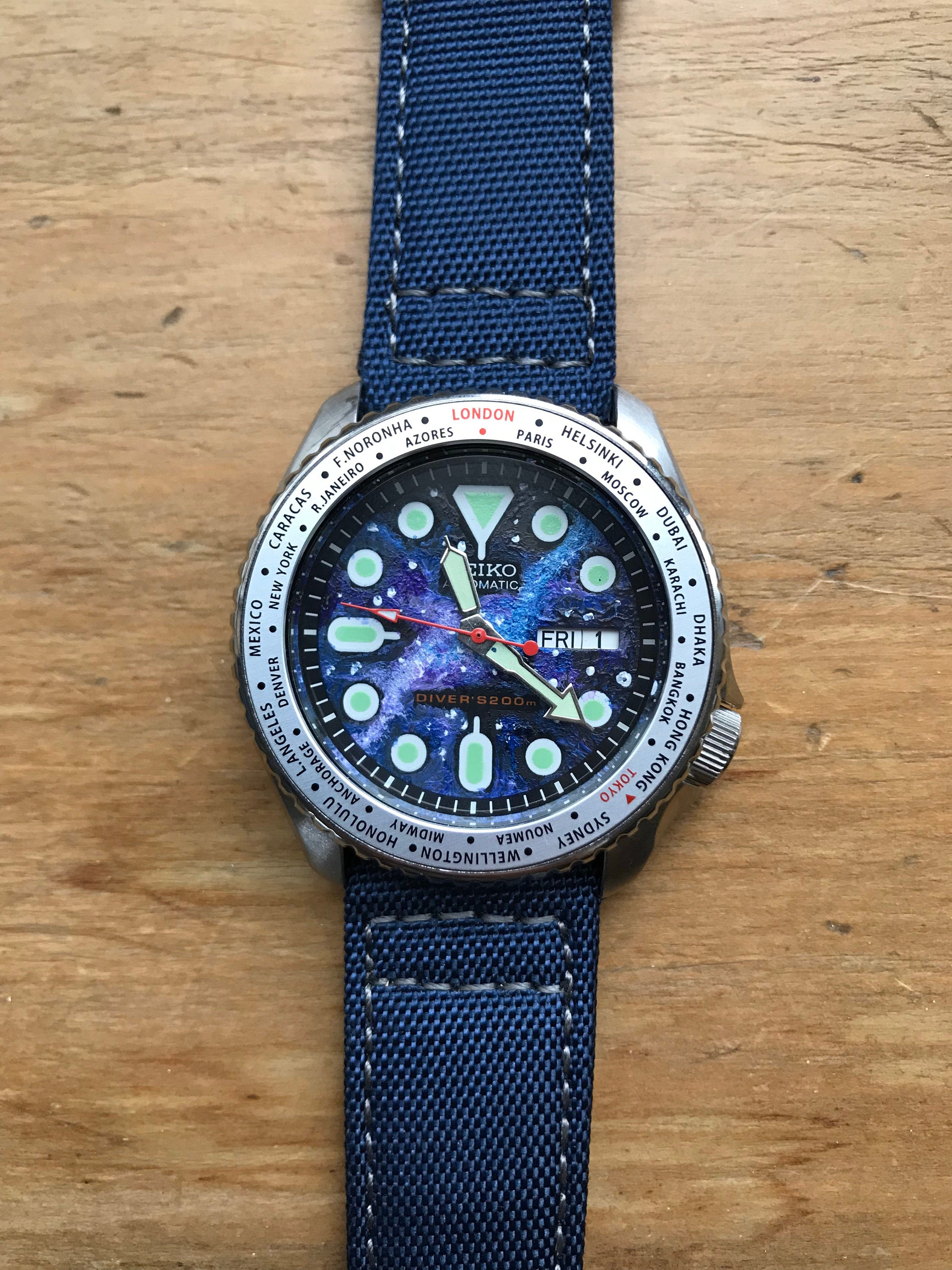 Handpainted Galaxy Seiko SKX007 Dial Custom Watch Dials - Etsy