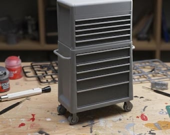 Scale Small Stacked Rolling Toolbox —  Miniature Model Resin 3D Printed