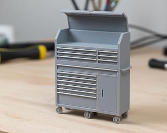 Scale Wide Stacked Rolling Toolbox — Miniature Model 3D Printed