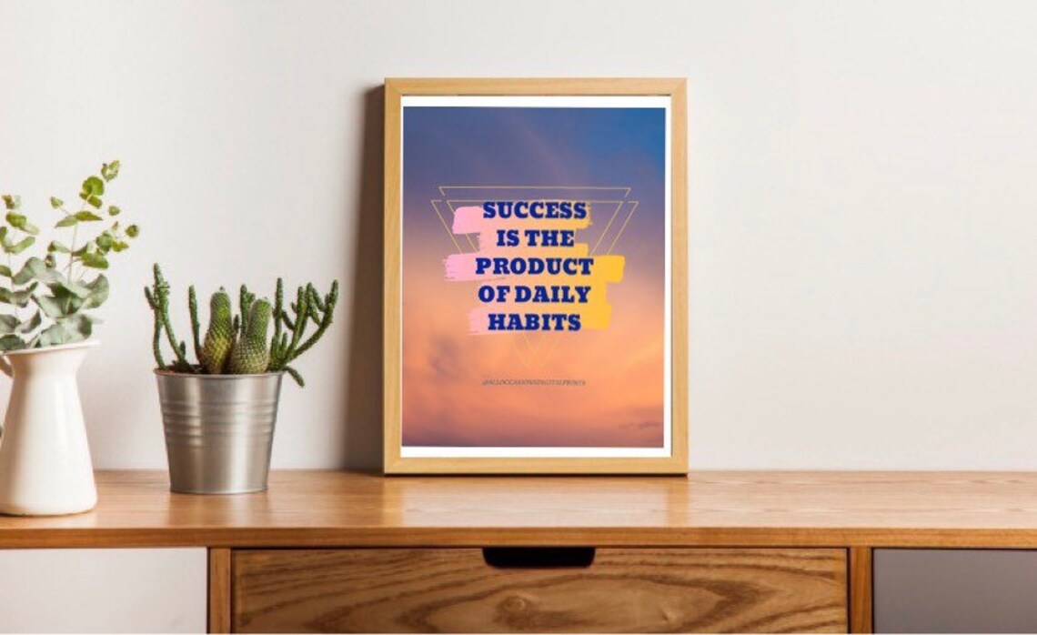 Success Wall Art Printable Decor Home Decor Digital Art Etsy