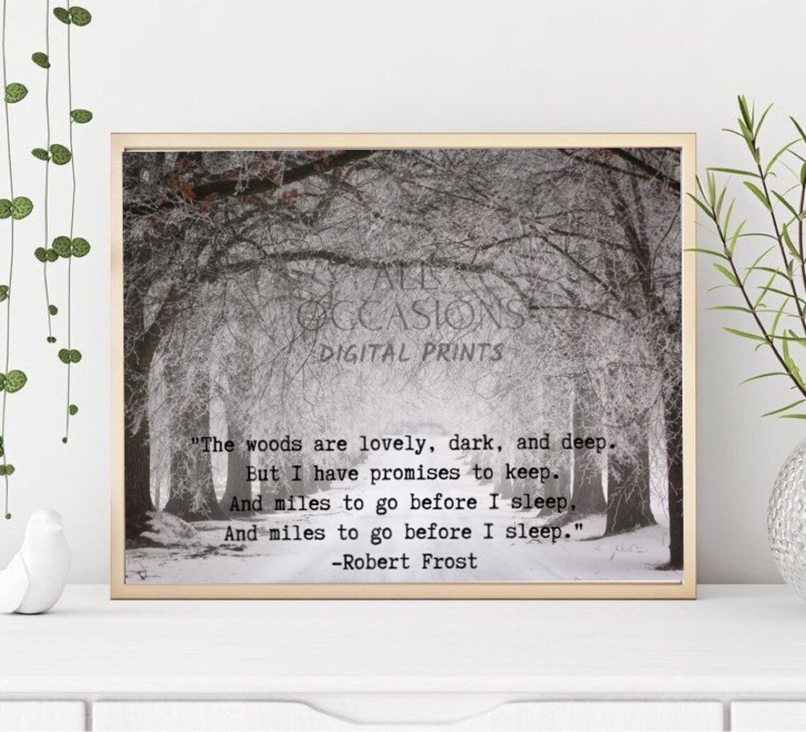 Winter Robert Frost Quote Digital Print Wall Art Etsy