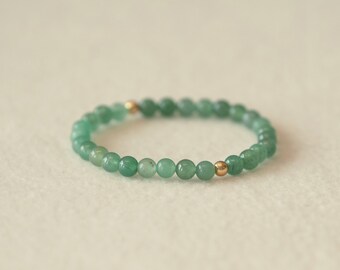 ABUNDANCE Crystal Bracelet with Green Aventurine and 14K gold - good luck and prosperity
