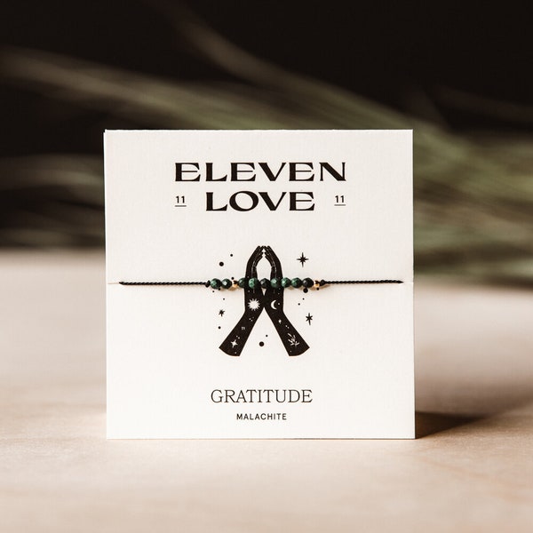 GRATITUDE Bracelet Wish Malachite et Or 14K