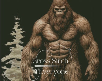 Sasquatch big foot fantasy counted cross stitch pattern digital pdf