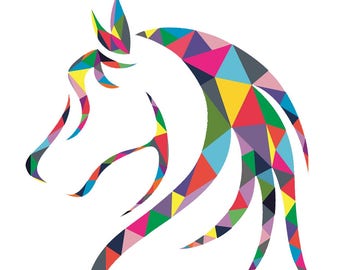 Horse head patchwork pony counted cross stitch pattern