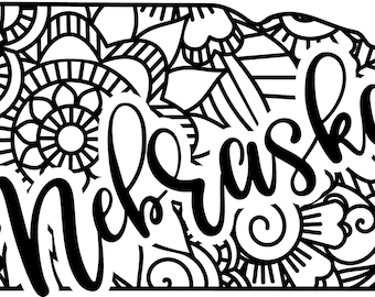 Nebraska state shape mandala zentangle counted cross stitch pattern digital pdf