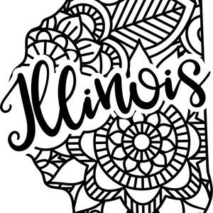 Illinois State Form Mandala Zentangle Kreuzstichvorlage digital pdf