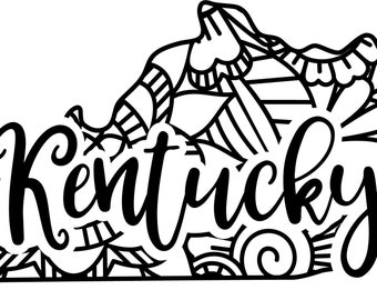 Kentucky state shape mandala zentangle counted cross stitch pattern digital pdf