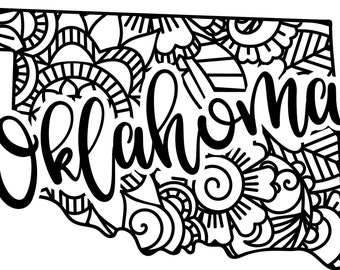 Oklahoma state shape mandala zentangle counted cross stitch pattern digital pdf