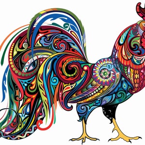 Résumé coq poulet basse-cour pays zentangle compté modèle de point de croix pdf