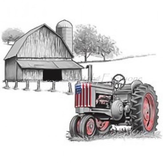 American flag patriotic farm tractor counted cross | Etsy