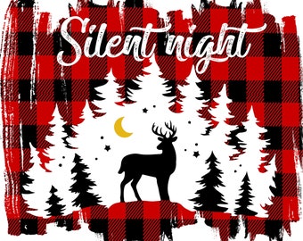 Buffalo plaid deer winter counted cross stitch pattern digital pdf