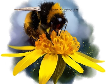 Bumble bee on dandelion bloom counted cross stitch pattern digital pdf