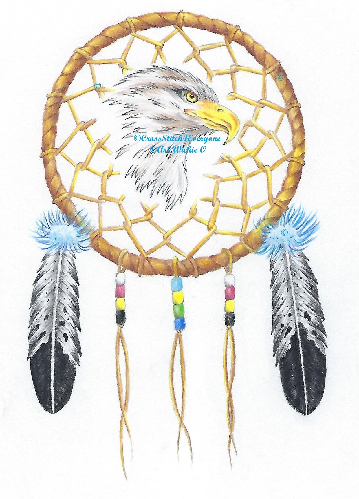 Bald Eagle Dreamcatcher With Feathers Beads Wildlife Counted - Etsy