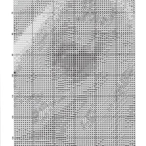 May include: Black and white cross stitch pattern chart for a palomino horse. The chart is divided into a grid with numbers along the top and side. The pattern includes various symbols representing different stitches.