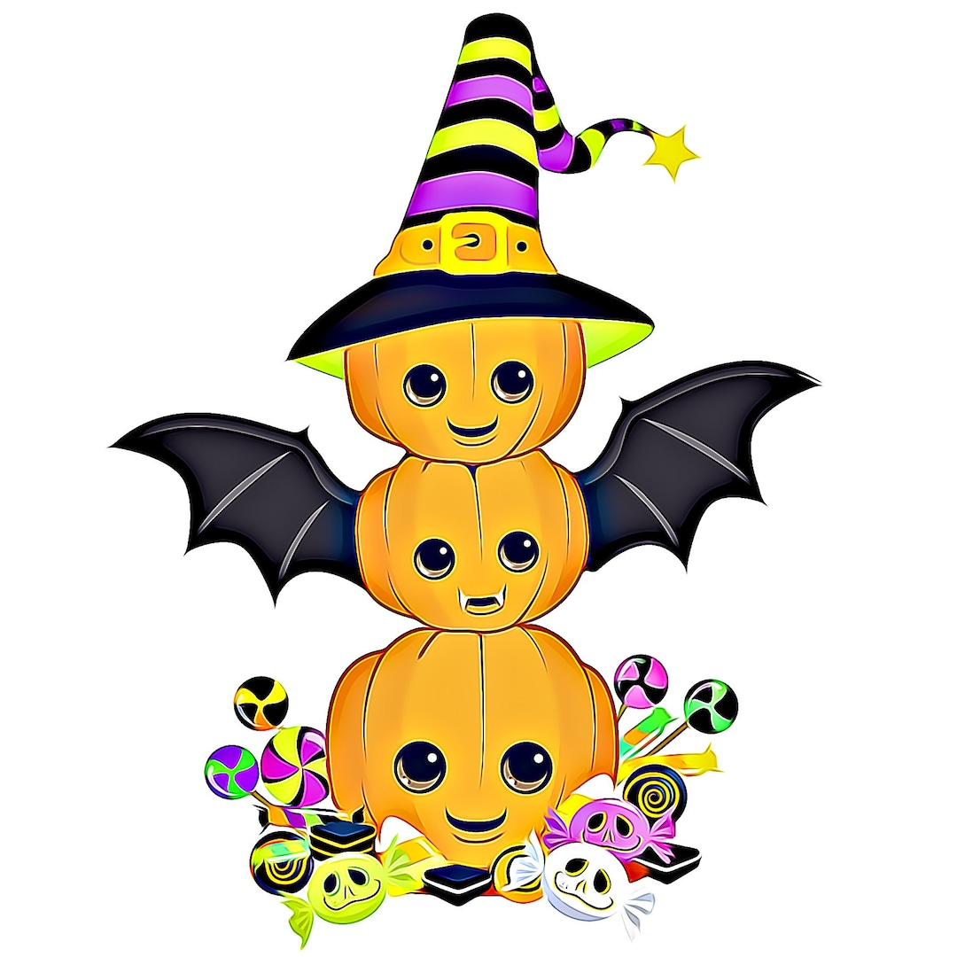 Pumpkin Totem Witch Hat Halloween Counted Cross Stitch Pattern Digital ...