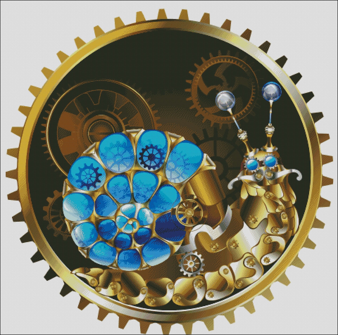 Steampunk Mechanical Snail Counted Cross Stitch Pattern Digital Pdf - Etsy