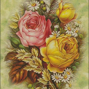 Bouquet of roses cross stitch pattern pdf