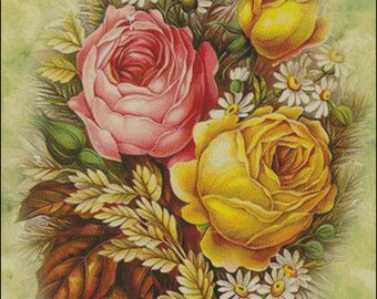 Bouquet of roses cross stitch pattern pdf