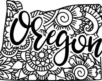 Oregon state shape mandala zentangle counted cross stitch pattern digital pdf