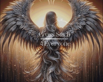 Sunlit Angel Cross Stitch Pattern: Glitter & Diamonds (Digital PDF)