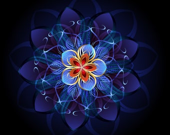 Abstract dark flower counted cross stitch pattern digital pdf