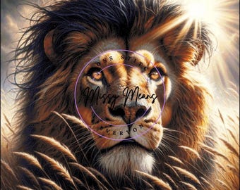 Pair of African Lions male female 2 counted cross stitch patterns digital pdf