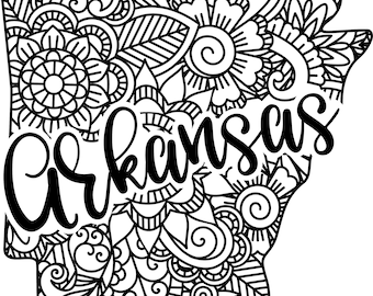 Arkansas state shape mandala zentangle counted cross stitch pattern digital pdf