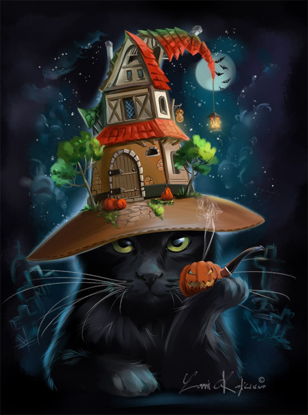 Black Cat Halloween Counted Cross Stitch Pattern - Etsy