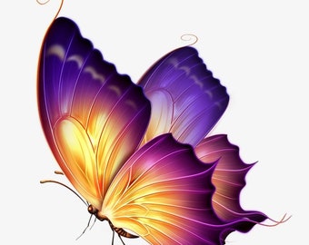 Purple and Orange swallowtail butterfly counted cross stitch pattern pdf