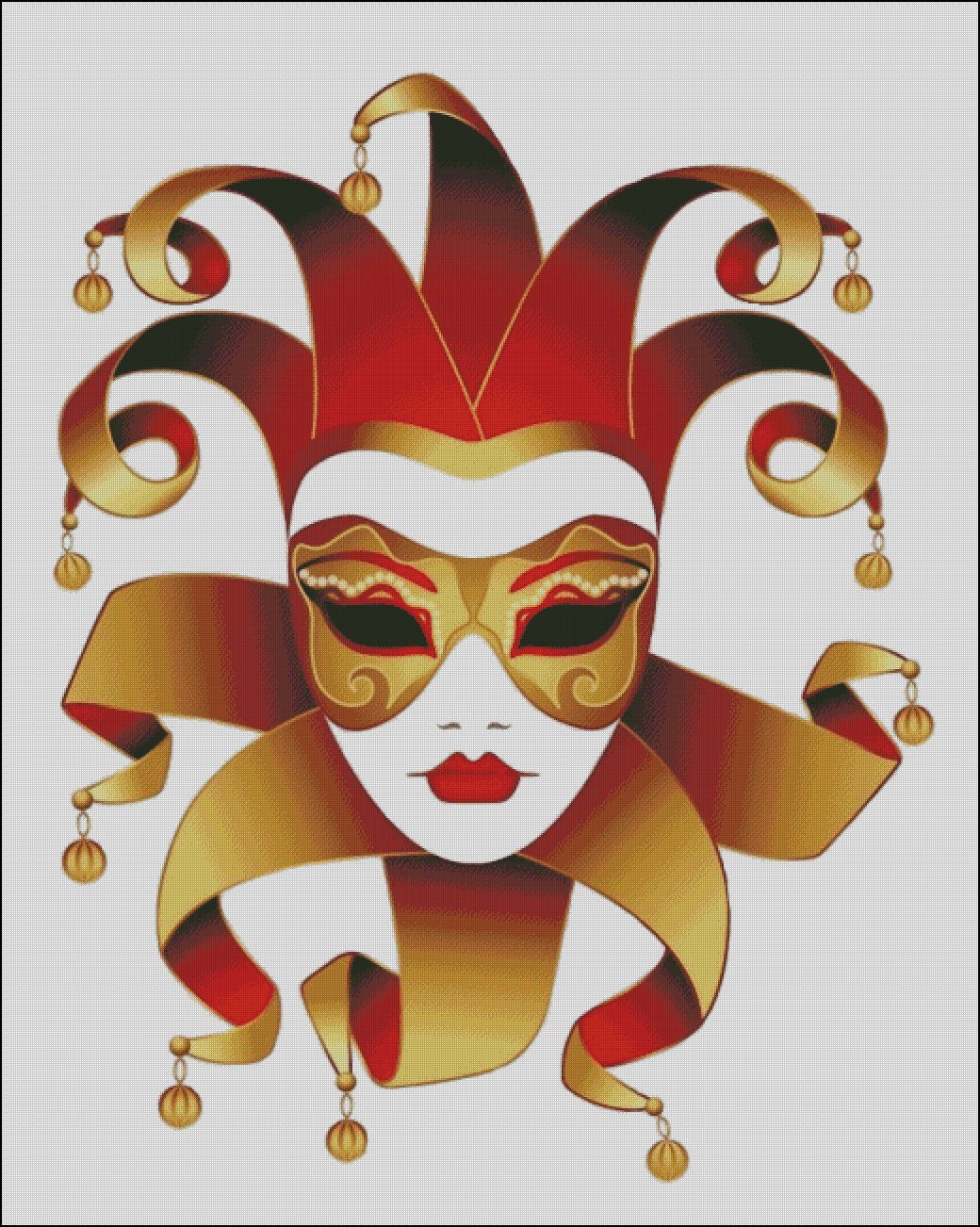 Porcelain mardi gras mask counted cross stitch pattern | Etsy
