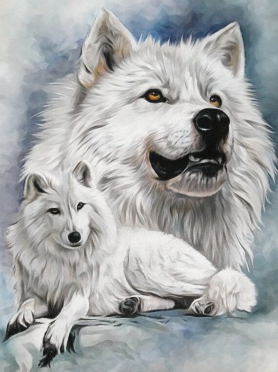 北極オオカミの野生動物デジタルクロスステッチパターン（PDF） - Etsy