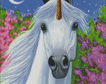 Unicorn fantasy counted cross stitch pattern PDF