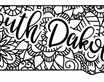 South Dakota state shape mandala zentangle counted cross stitch pattern digital pdf