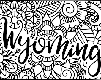 Wyoming state shape mandala zentangle counted cross stitch pattern digital pdf
