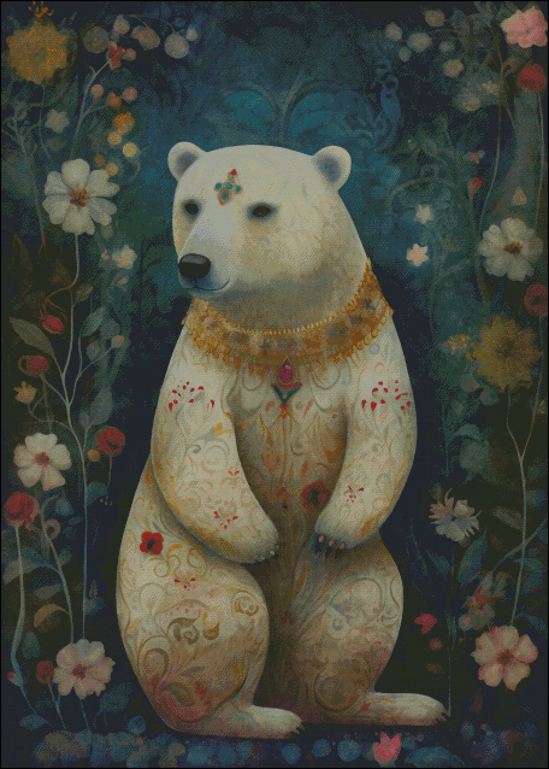 Polar Bear Counted Cross Stitch Pattern Digital Pdf Download - Etsy