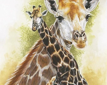 A Giraffe wildlife animal counted cross stitch patterns digital download or printed