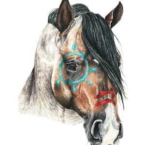 War Horse Indian pony counted cross stitch pattern