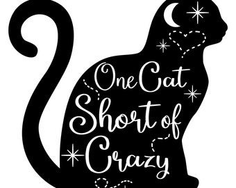 Black cat silhouette with text  counted cross stitch pattern PDF