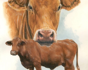 Guernsey cow cattle counted cross stitch pattern digital PDF
