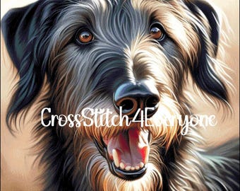 Irish Wolfhound Dog Counted Cross Stitch Pattern (Digital PDF)