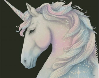 Unicorn in pretty colors fantasy counted cross stitch pattern digital pdf