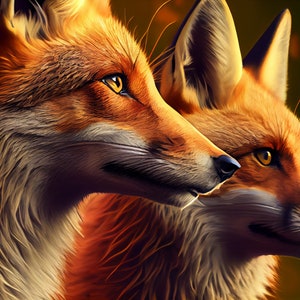 Pair of red foxes vixen and dog counted cross stitch pattern digital pdf