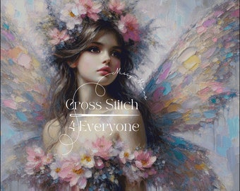 Fairy Wings Cross Stitch Pattern: Pastel Colors (Digital PDF)