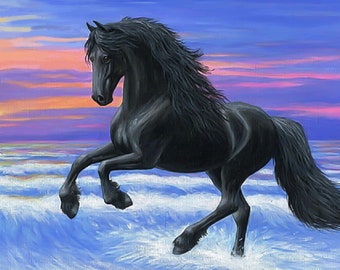 Frisian draft horse counted cross stitch pattern PDF