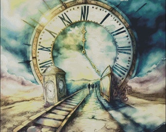 Time Travel Clock Counted Cross Stitch Pattern (Digital PDF)