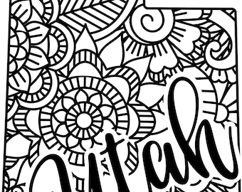 Utah state shape mandala zentangle counted cross stitch pattern digital pdf