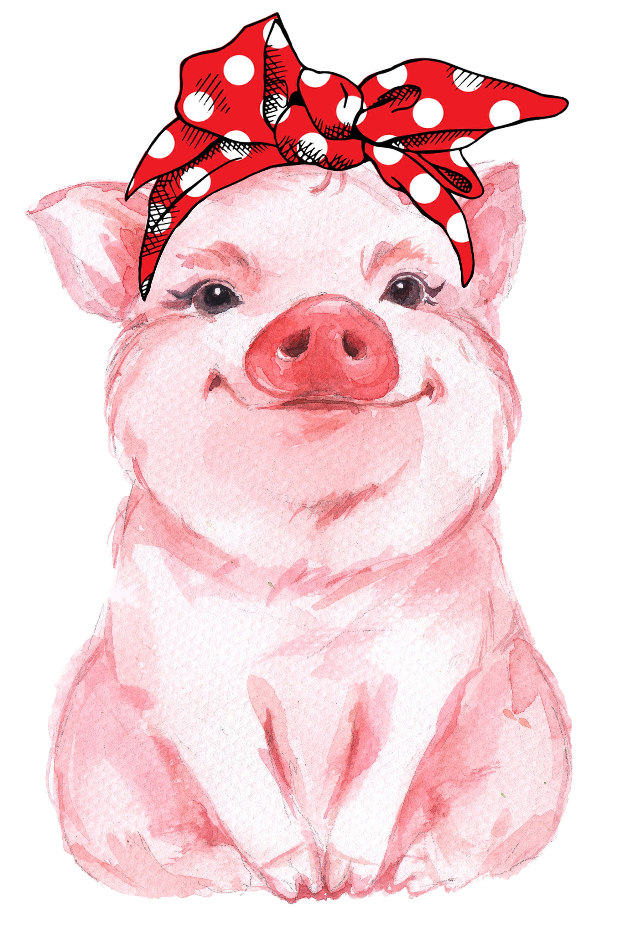 A Cute Pink Pig With Bandana Counted Cross Stitch Pattern Digital Pdf -  Etsy Finland