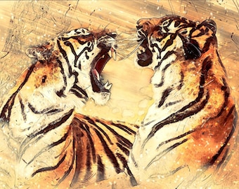 Bengal Tiger wild cats counted cross stitch pattern